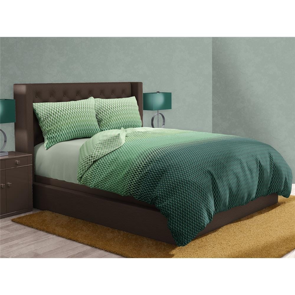 NORDIC HOME FITTED SHEET SET FRIGGA ELEMENT SUPER SINGLE JIMMY GREEN