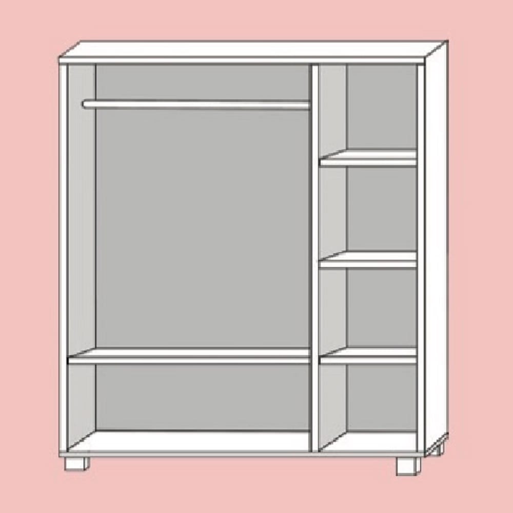 WARDROBE 3 DOORS 120x52x186CM WHITE