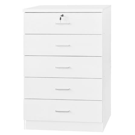 CHEST 5 DRAWER 75x40x114CM WHITE