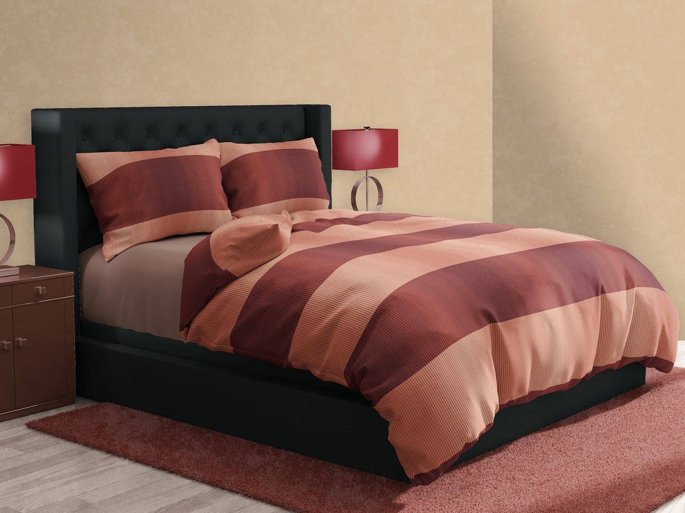 NORDIC HOME FITTED SHEET SET FRIGGA ELEMENT SUPER SINGLE DOVO SIENNA
