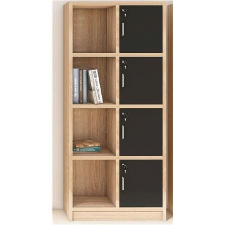 SHELVING CABINET W/ DOOR 30x80x181CM BLACK/OAK