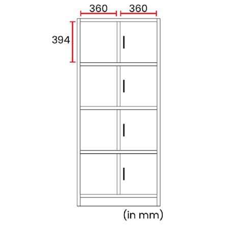 SHELVING CABINET W/ DOOR 30x80x181CM BLACK/OAK