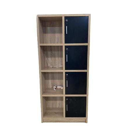 SHELVING CABINET W/ DOOR 30x80x181CM BLACK/OAK