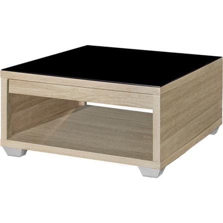 COFFEE TABLE GLASS TABLE TOP 76x76x40CM SONOMA OAK