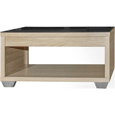 COFFEE TABLE GLASS TABLE TOP 76x76x40CM SONOMA OAK