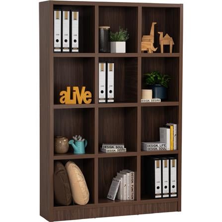 NUHOOM DAVE 12 COMPARTMENT FILE CABINET IN WALNUT COLOUR