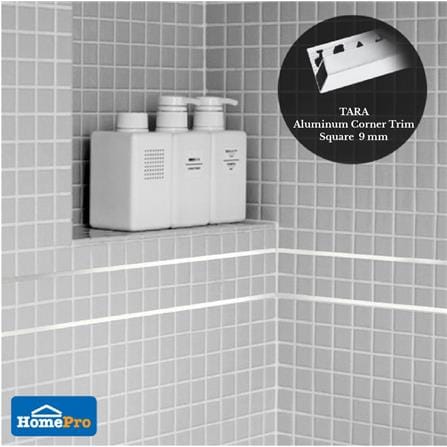 TARA CORNERTRIM ALUMINIUM TARA SQUARE 9MM SILVER2M