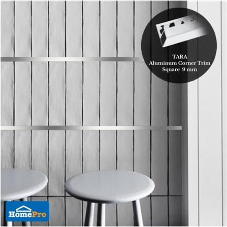 TARA CORNERTRIM ALUMINIUM TARA SQUARE 9MM SILVER2M