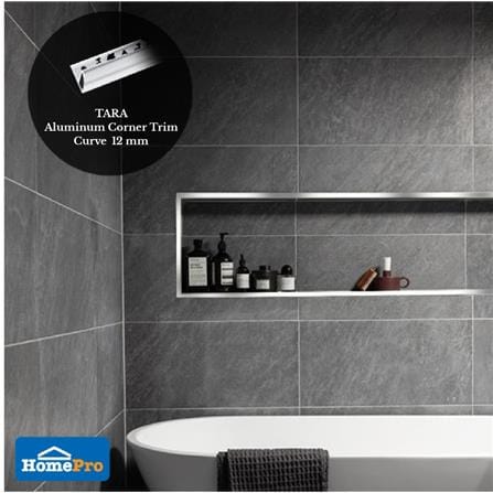 TARA CORNERTRIM ALUMINIUM CURVE 12MM SILVER2M