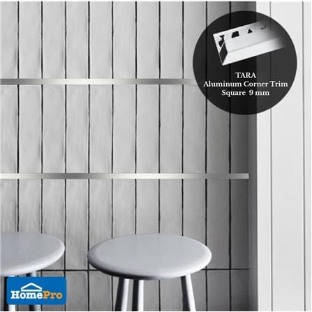 TARA CORNERTRIM ALUMINIUM SQUARE 9MM MATT SV2M