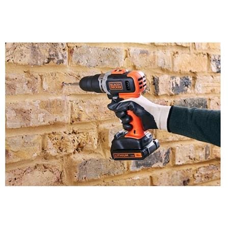 BLACK & DECKER 18V CORDLESS DOUBLE SPEED HAMMER DRILL BCD003C1-B1