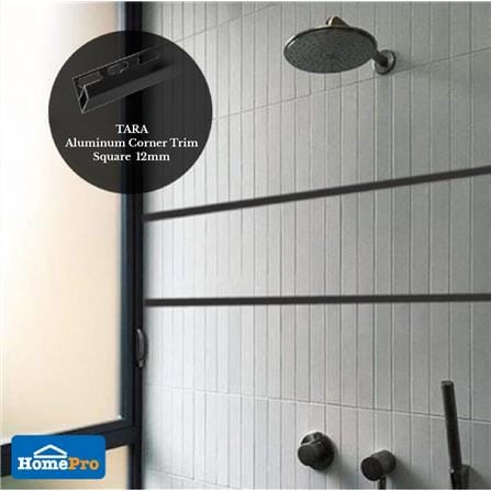 TARA CORNERTRIM ALUMINIUM SQUARE 12MM Matt BK