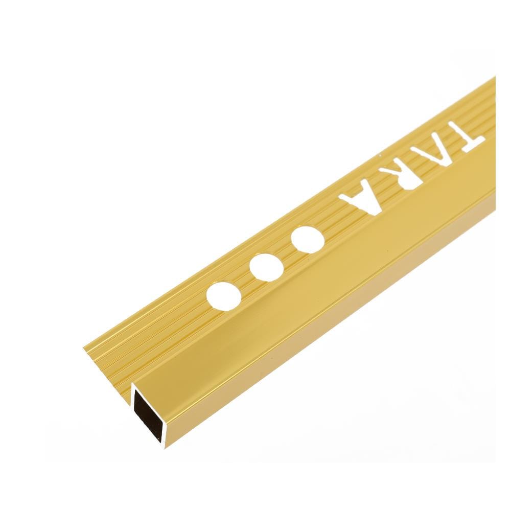 TARA CORNERTRIM ALUMINIUM SQUARE 12MM GOLD2M