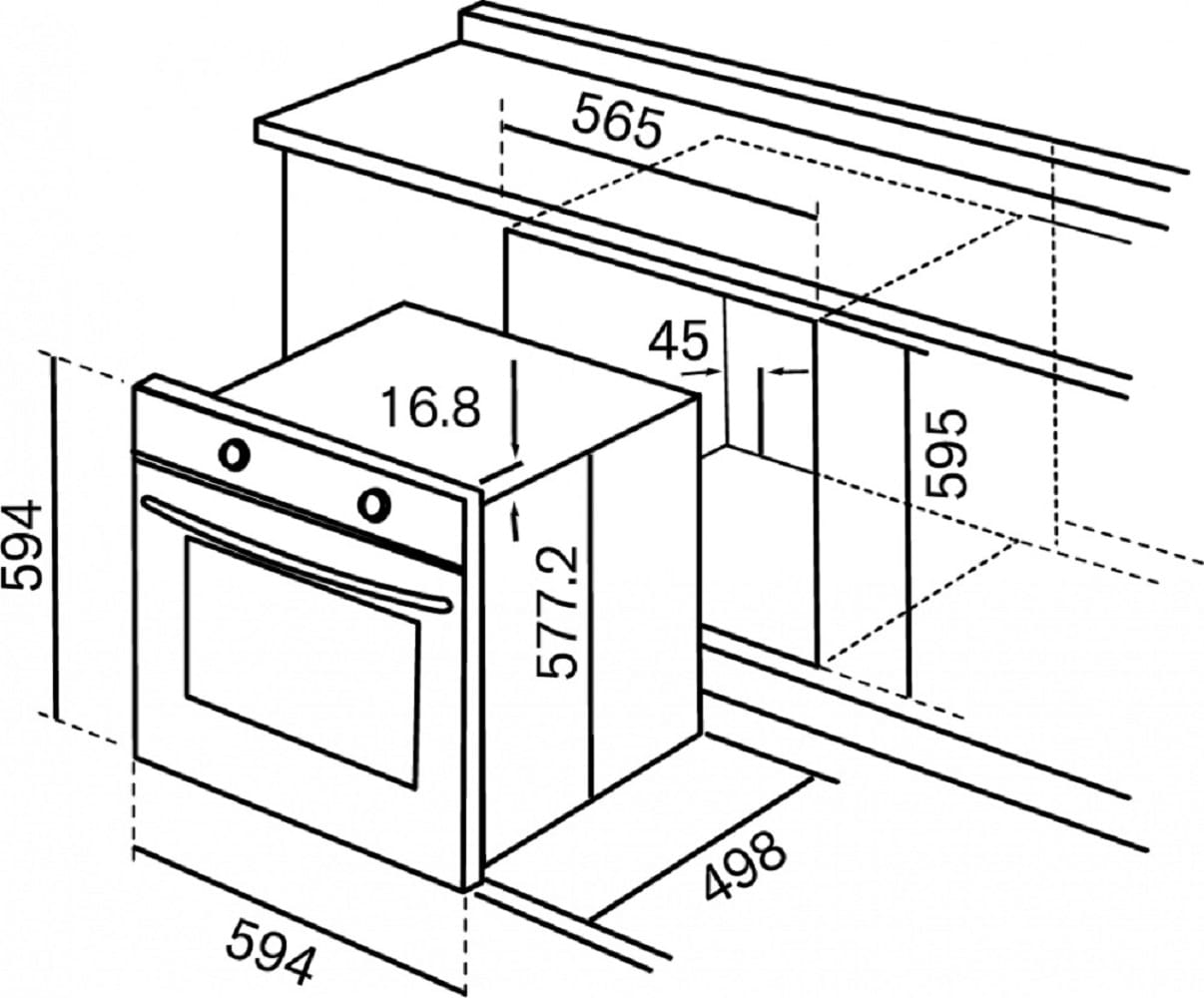 RUBINE BUILT-IN OVEN RBO-CAVO-60BL 60LITER 7PROGRAMS BLACK