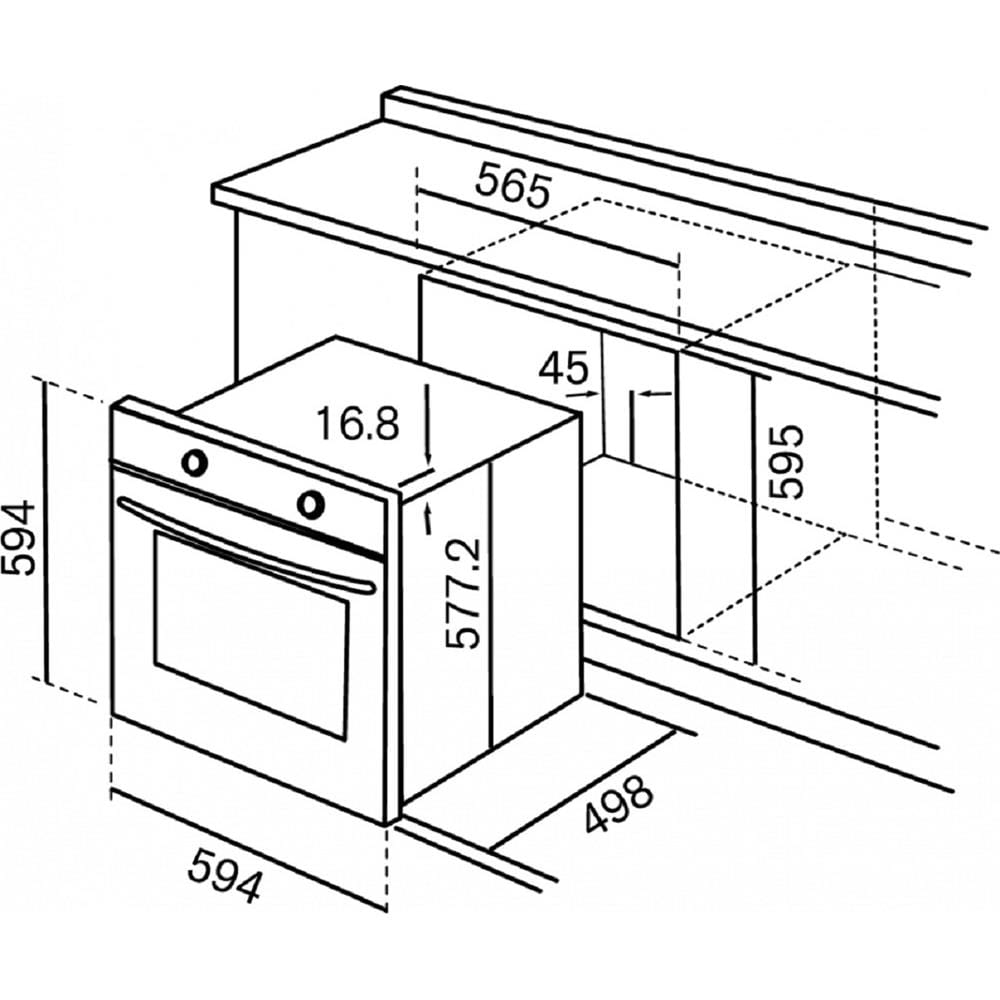 RUBINE BUILT-IN OVEN RBO-CAVO-60BL 60LITER 7PROGRAMS BLACK