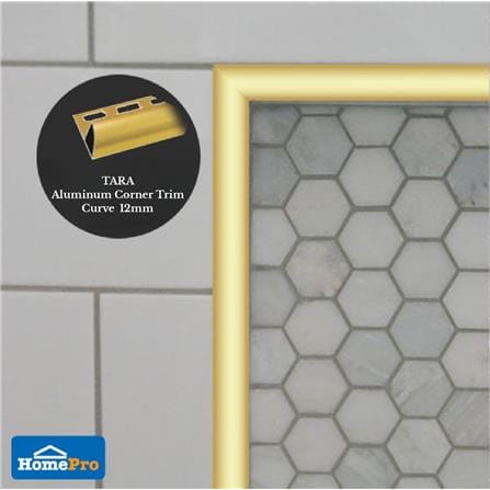 TARA CORNERTRIM ALUMINIUM TARA CURVE 12MM GOLD2M