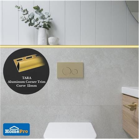 TARA CORNERTRIM ALUMINIUM TARA CURVE 12MM GOLD2M
