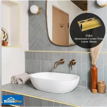 TARA CORNERTRIM ALUMINIUM TARA CURVE 12MM GOLD2M