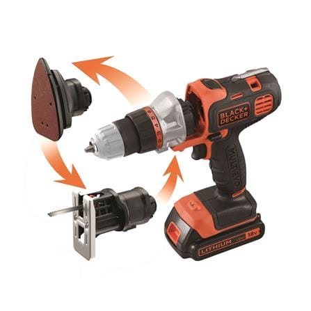 BLACK & DECKER 20V 3 IN 1 CORDLESS MULTI TOOL (IMPACT HAMMER DRILL, SANDER, JIGSAW)