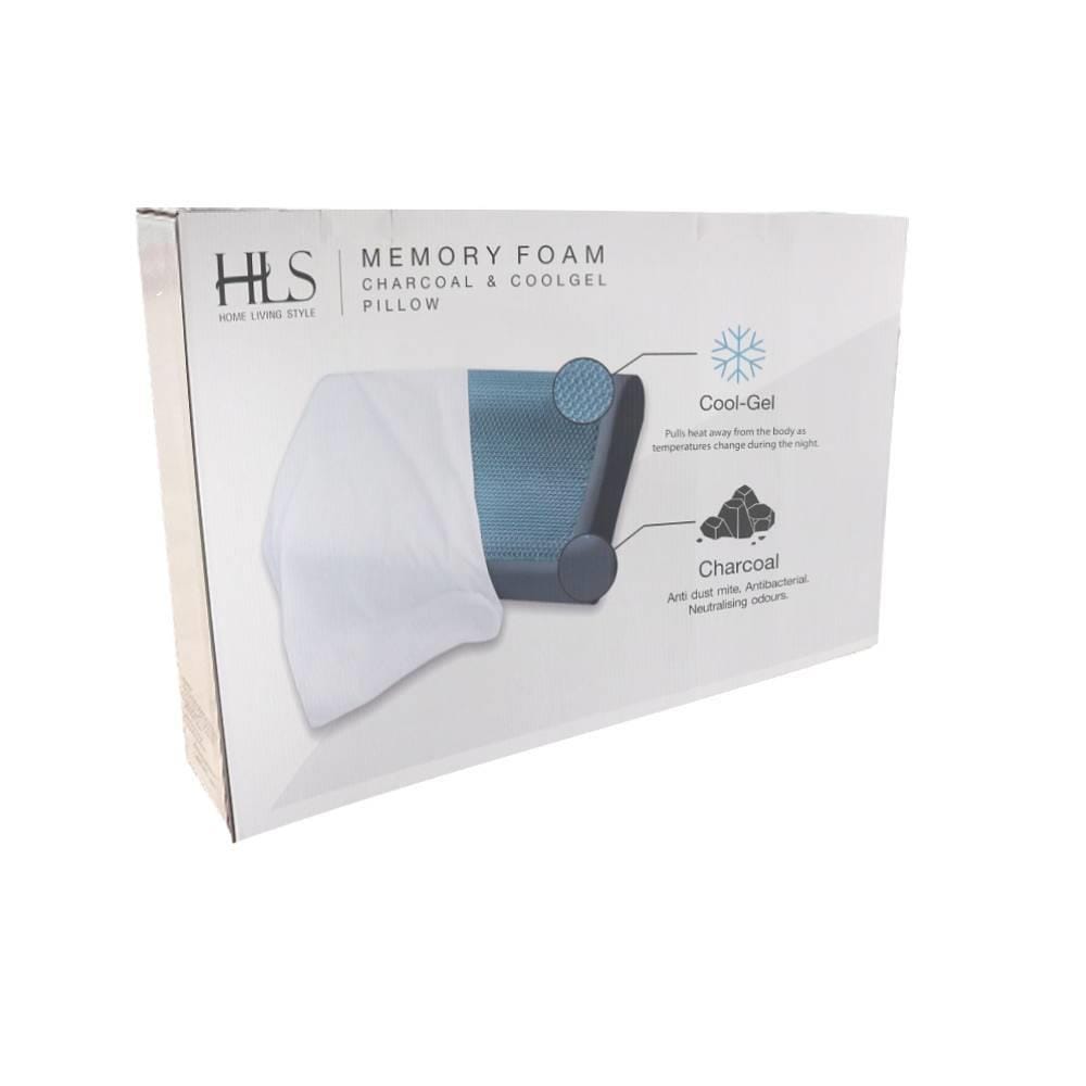 HLS CHARCOAL GEL MEMORY FOAM PILLOW FULL SHAPE