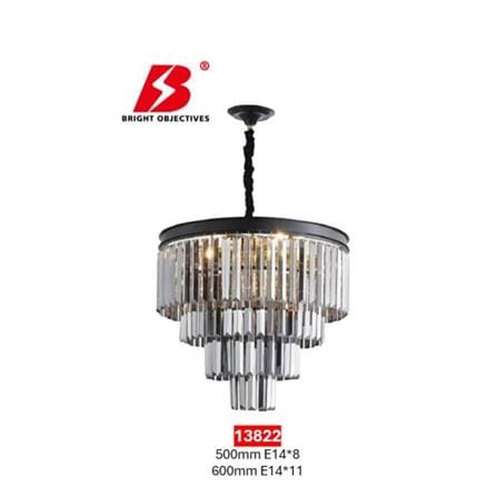 BRIGHT OBJECTIVES CHANDELIER 13822 600mm E14*11 BLACK 24"