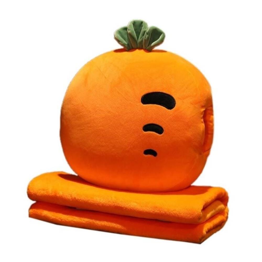 HLS PLUSH CUSHION BLANKET CARROT ORANGE