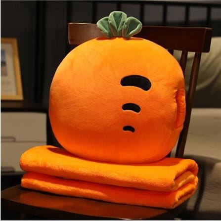 HLS PLUSH CUSHION BLANKET CARROT ORANGE