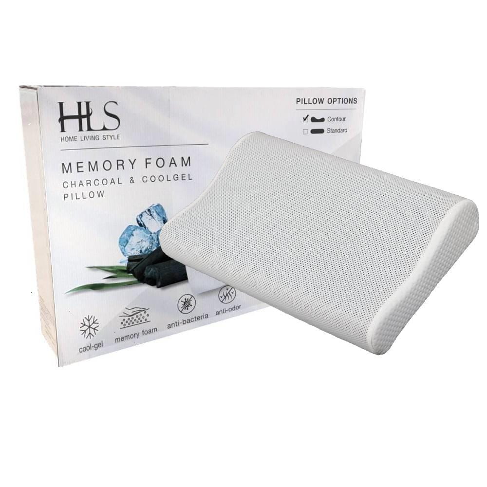 HLS CHARCOAL GEL MEMORY FOAM PILLOW CONTOUR SHAPE