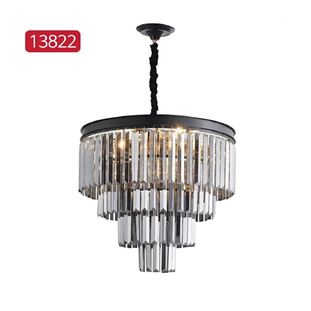 BO CHANDELIER 13822 500mm E14*8 BLACK 20INCH