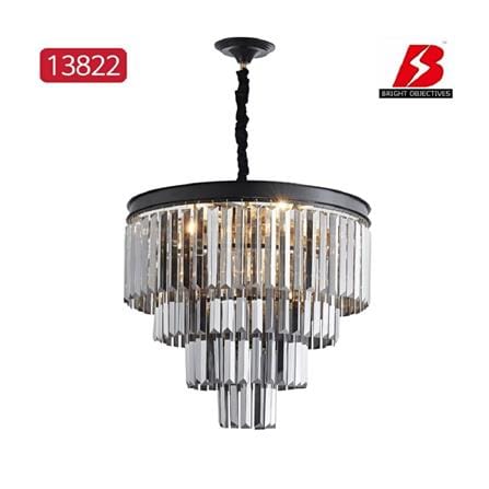 BO CHANDELIER 13822 500mm E14*8 BLACK 20INCH
