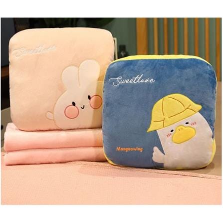 HLS PLUSH CUSHION BLANKET DUCK BLUE