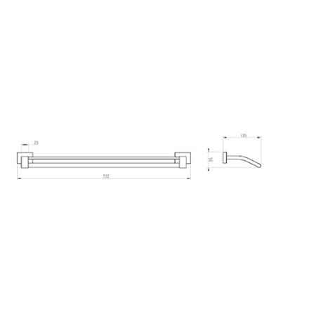 MODERN DEPOT TOWEL BAR DOUBLE ATF-1402-BK BLACK