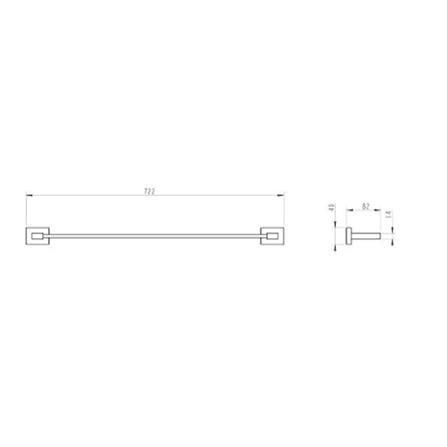 MODERN DEPOT TOWEL BAR SINGLE ATF-1401-BK BLACK