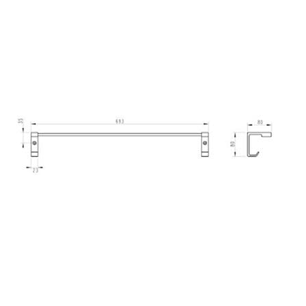 MODERN DEPOT SINGLE TOWEL BAR ATF-1301-MG METAL GUN