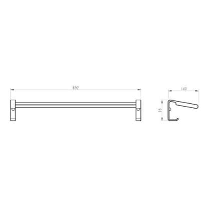 MODERN DEPOT DOUBLE TOWEL BAR ATF-1302-MG GUN METAL