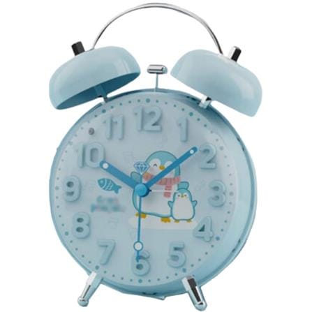ECHT 4 INCH ALARM CLOCK FOR KIDS CARTOON PENGUIN BLUE