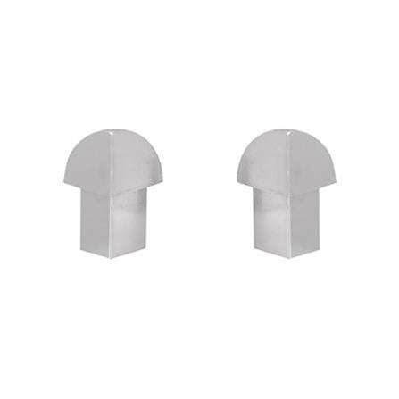TARA ALUMINUM CORNER CONNECTOR FOR TRIM ROUND SHAPE 9MM POLISHED SILVER