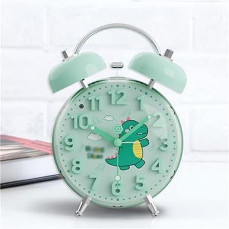 ECHT 4 INCH ALARM CLOCK FOR KIDS CARTOON DINOSAUR GREEN