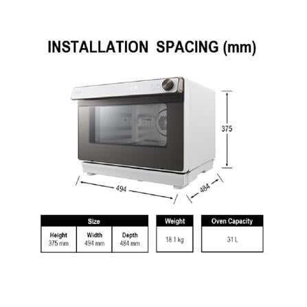 PANASONIC STEAM CONVECTION OVEN NU-SC280WMPQ 1350W 31L