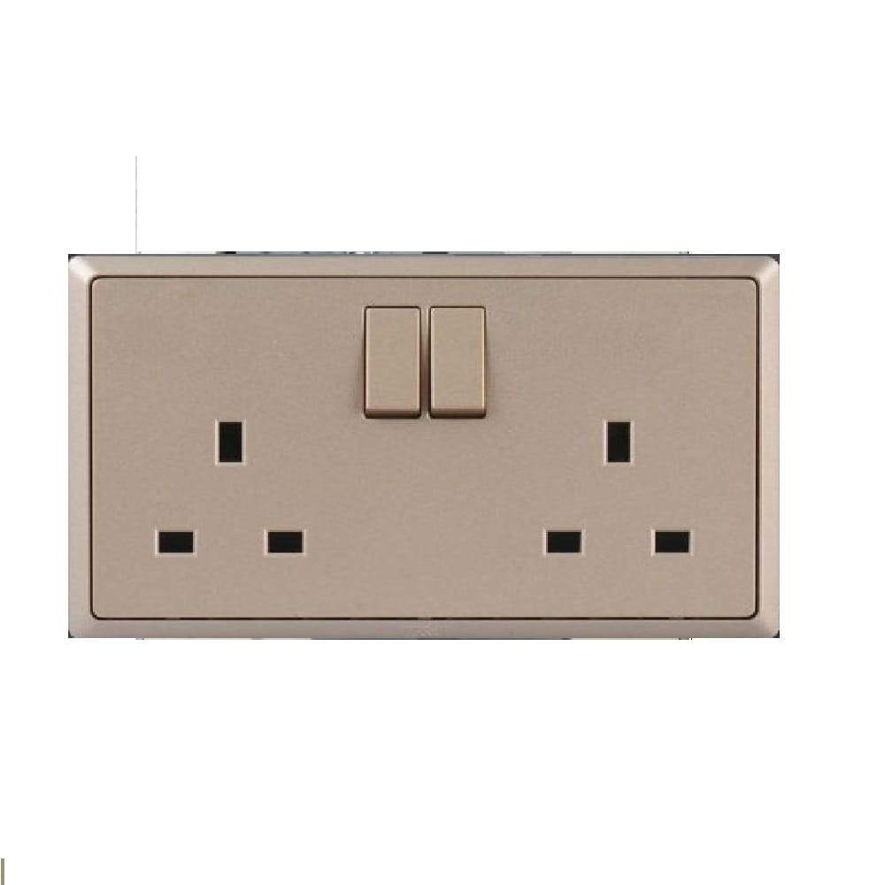 13A 2G SWITCH SOCKET DARK CHAMPAGNE HC8613SD-PS7 INFINIT T&J