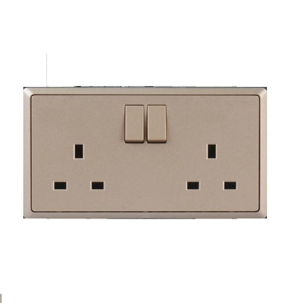 13A 2G SWITCH SOCKET DARK CHAMPAGNE HC8613SD-PS7 INFINIT T&J