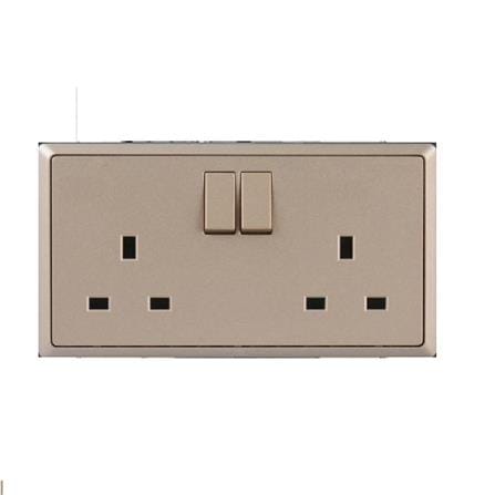 13A 2G SWITCH SOCKET DARK CHAMPAGNE HC8613SD-PS7 INFINIT T&J