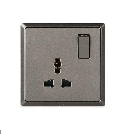 13A 1G UNI SWITCH SOCKET CHAMPAGNE GREY HC8318S-ST5 INFINIT T&J