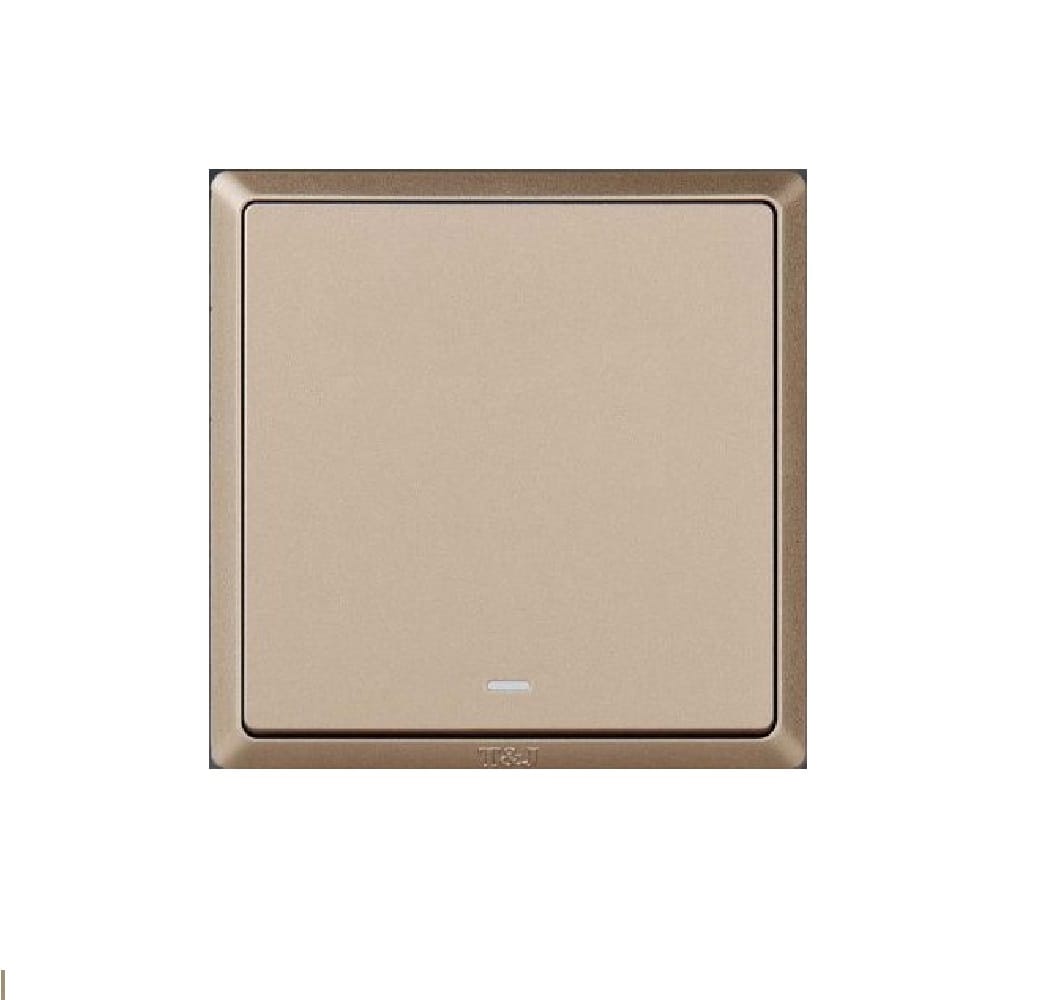 20A 1 GANG DP SWITCH LED DARK CHAMPAGNE HC2721L-DP-PS7 INFINIT T&J