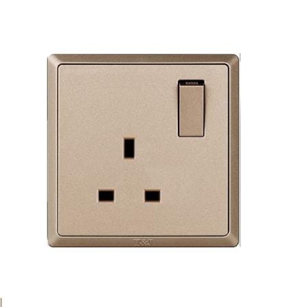 13A 1 GANG SWITCH SOCKET DARK CHAMPAGNE HC8613S-PS7 INFINIT T&J
