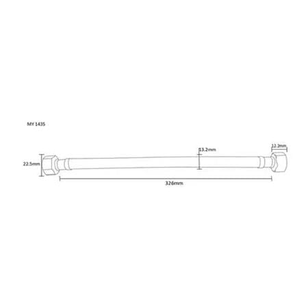 MOYA WATER INLET HOSE 14" FOR HOT AND COLD WATER (H32.60XW1.32XD1.32 CM)