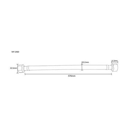 MOYA WATER INLET HOSE 24" FOR HOT AND COLD WATER (H57.60XW1.32XD1.32 CM).