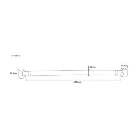 MOYA WATER INLET HOSE 18" FOR HOT AND COLD WATER (H42.60XW1.32XD1.32 CM)