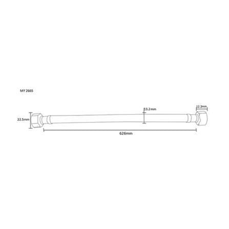 WATER INLET HOSE 26" FOR HOT/COLD WATER (H62.60XW1.32XD1.32 CM)