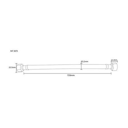MOYA WATER INLET HOSE 30" FOR HOT AND COLD WATER (H72.60XW1.32XD1.32 CM)